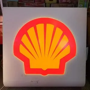 enseigne de station service de la marque shell 122x122cm