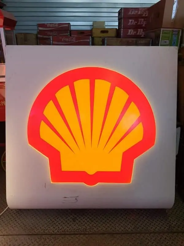 enseigne de station service de la marque shell 122x122cm