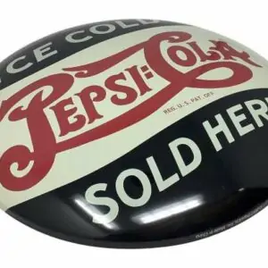 Plaque publicitaire bombee Pepsi-Cola