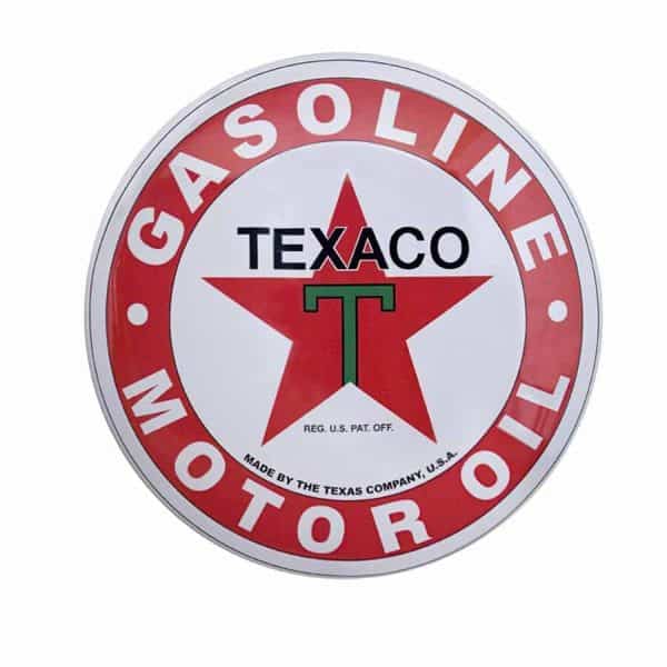 Plaque publicitaire bombee Texaco