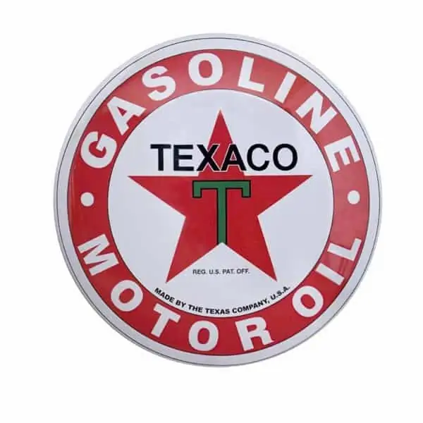 Plaque publicitaire bombee Texaco