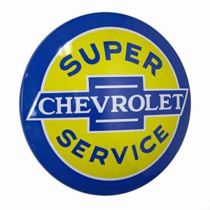 Plaque publicitaire bombee Chevrolet