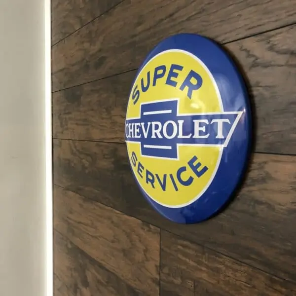 Plaque publicitaire bombée Chevrolet Super Service