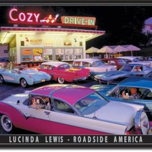 Plaque publicitaire américaine métal L.Lewis - Cozy Drive In