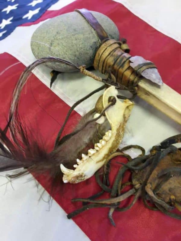 Native American Indian Ancient Bone Tomahawk