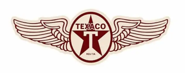 Plaque metal embossee Texaco Wings