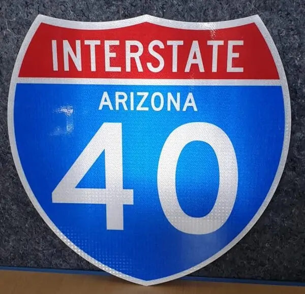 Panneau routier américain Interstate Arizona 40