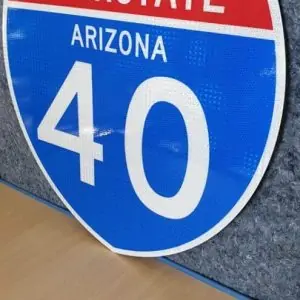 Panneau routier américain Interstate Arizona 40
