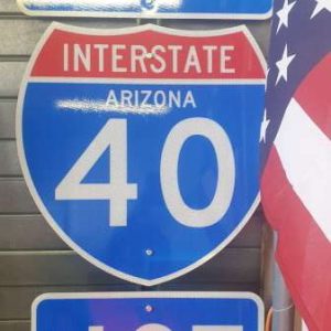 Panneau routier highway americaine 40 Arizona West Jct