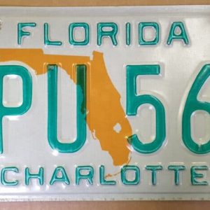 Plaque immatriculation Floride map orange