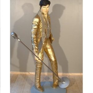 Elvis Gold Statue Grandeur Nature 1m90 Costume Dore