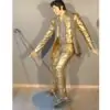 Elvis Gold Statue Grandeur Nature 1m90 Costume Dore 1