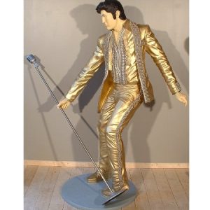 Elvis Gold Statue Grandeur Nature 1m90 Costume Dore 1