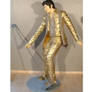 Elvis Gold Statue Grandeur Nature 1m90 Costume Dore 1