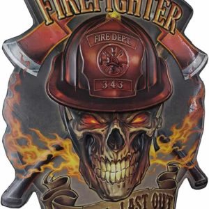 Firefighter Shaped Embossed Sign 191557