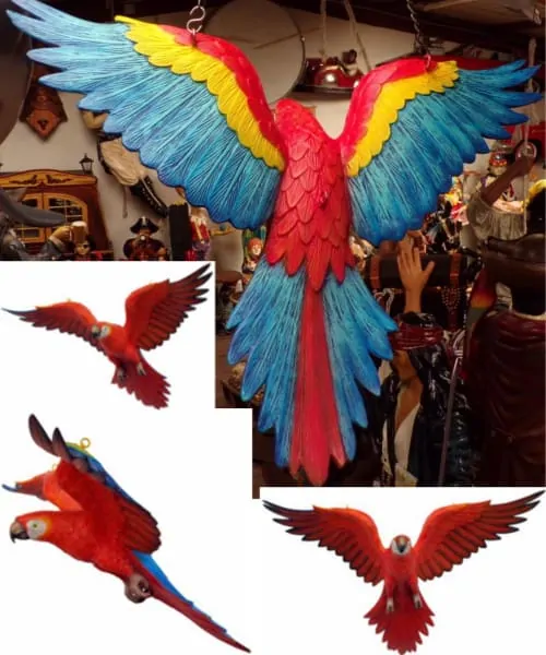 Perroquet Multicolore En Vol Animaux Taille Reele Pour Decoration Red