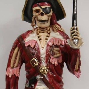 Statue d'un Pirate Squelette avec épée et pistolet