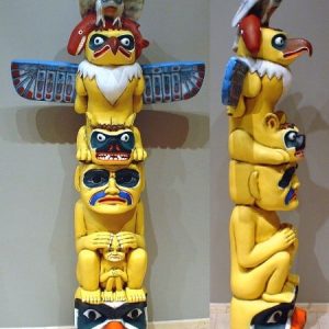 Totem Indien St 1006 Theme Western Statue 2m12 En Resine Et Fibre De Verre