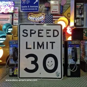 speed limit 30 mph 76x61cm panneau routier américain