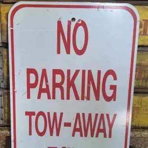 Panneau De Rue Et Parc De Ville Americaine No Parking Tow Away Zone 46x31cm