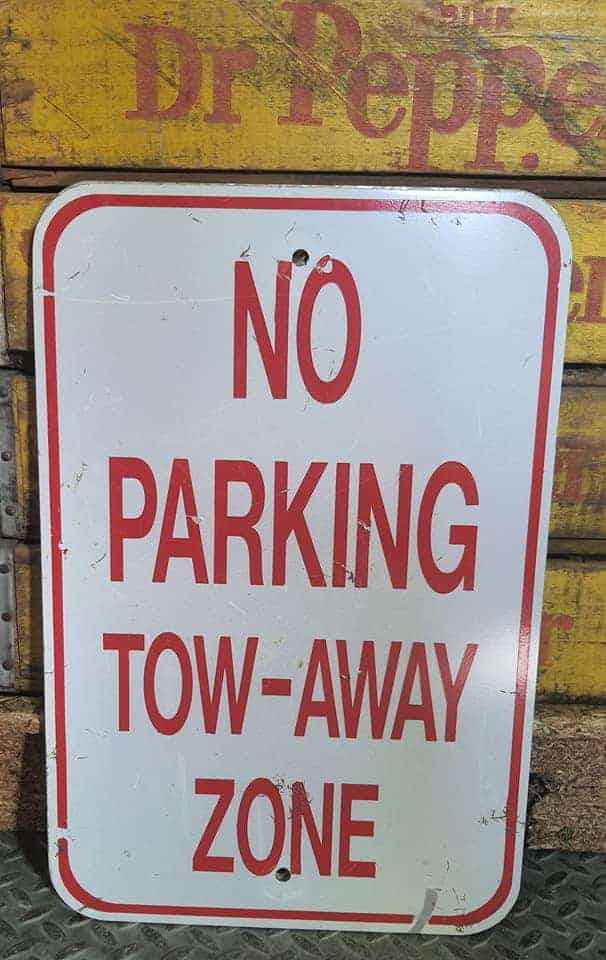 Panneau De Rue Et Parc De Ville Americaine No Parking Tow Away Zone 46x31cm