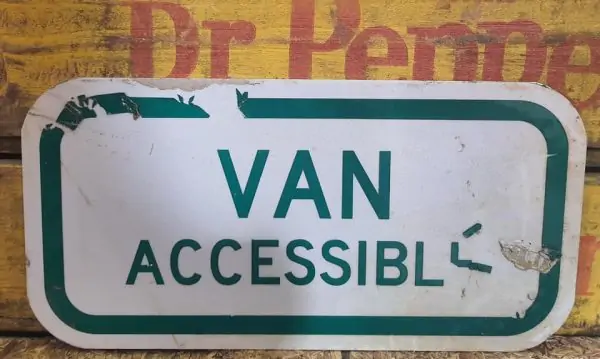 Panneau De Rue Et Parc De Ville Americaine Van Accessible 30.5x15.5cm