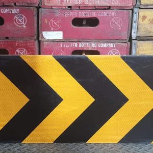 Panneau Routier Americain Avertissement Direction Fleche Jaune 90.5x30.5cm