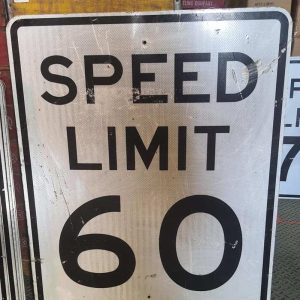 Panneau Routier Americain Speed Limit 60 Mph 76x91cm