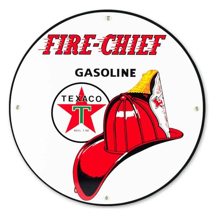 Plaque émaillée Caltex Logo Ronde 30 cm