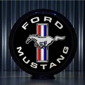 Globe De Pompe A Essence Americaine Ford Mustang Emblem Black