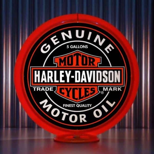 Globe De Pompe A Essence Americaine De La Marque Harley Davidson Orange