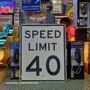 speed limit 40 mph 76x61cm panneau routier américain