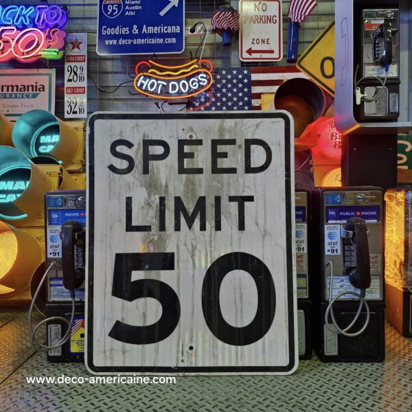 speed limit 50 mph 76x61cm panneau routier américain