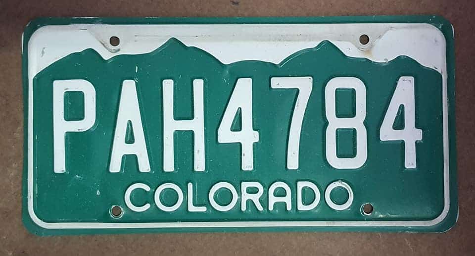 Plaque D'immatriculation Américaine Vintage – Colorado 1989 – Pour Déco Ou Vélo