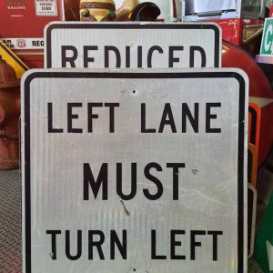 panneau de signalisation routiere americain left lane must turn left 76x76cm