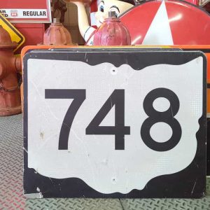 panneau de signalisation routiere americain road state 748 couleur noire 76x61cm