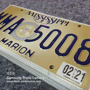 plaque d'immatriculation américaine mississippi "great seal of the state of mississippi"