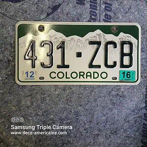 plaque d'immatriculation américaine colorado antique