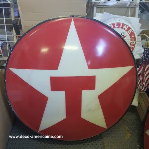 enseigne vintage de station service texaco diamètre 85cm eclairage à leds inclus