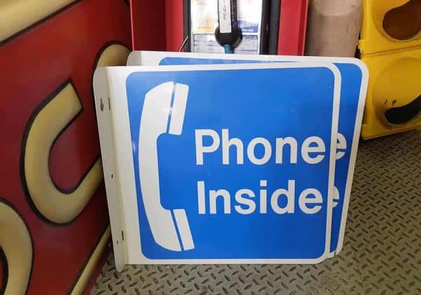 panneau phone inside de restaurant ou de magasin americain double face goodies vintage 47x48cm