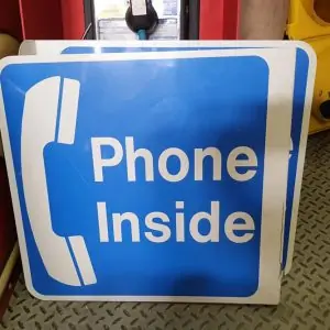 panneau phone inside de restaurant ou de magasin americain double face goodies vintage 47x48cm 1
