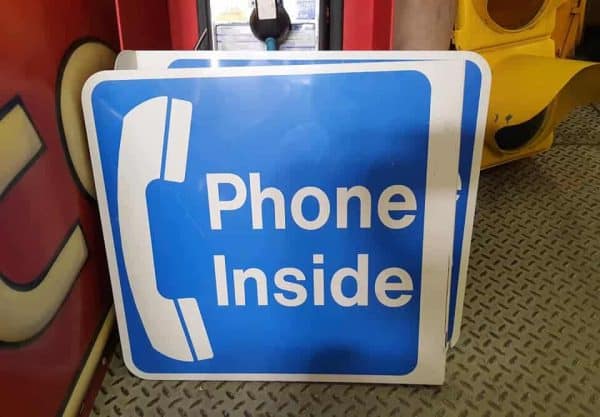 panneau phone inside de restaurant ou de magasin americain double face goodies vintage 47x48cm 1