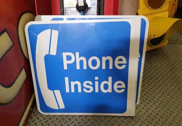 panneau phone inside de restaurant ou de magasin americain double face goodies vintage 47x48cm 1