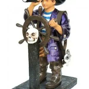 pirates jeune pirate au gouvernail du galion