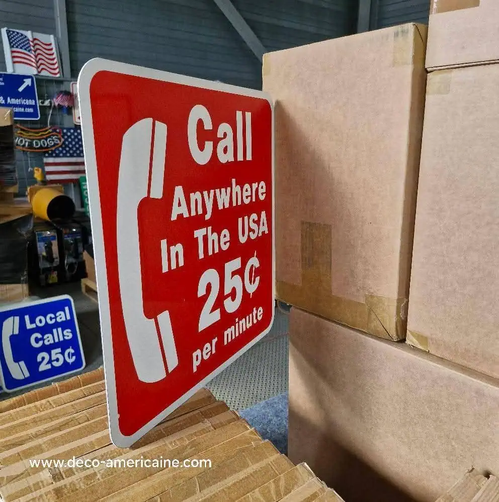 panneau de signalisation de restaurant et magasin authentique / goodies phone inside