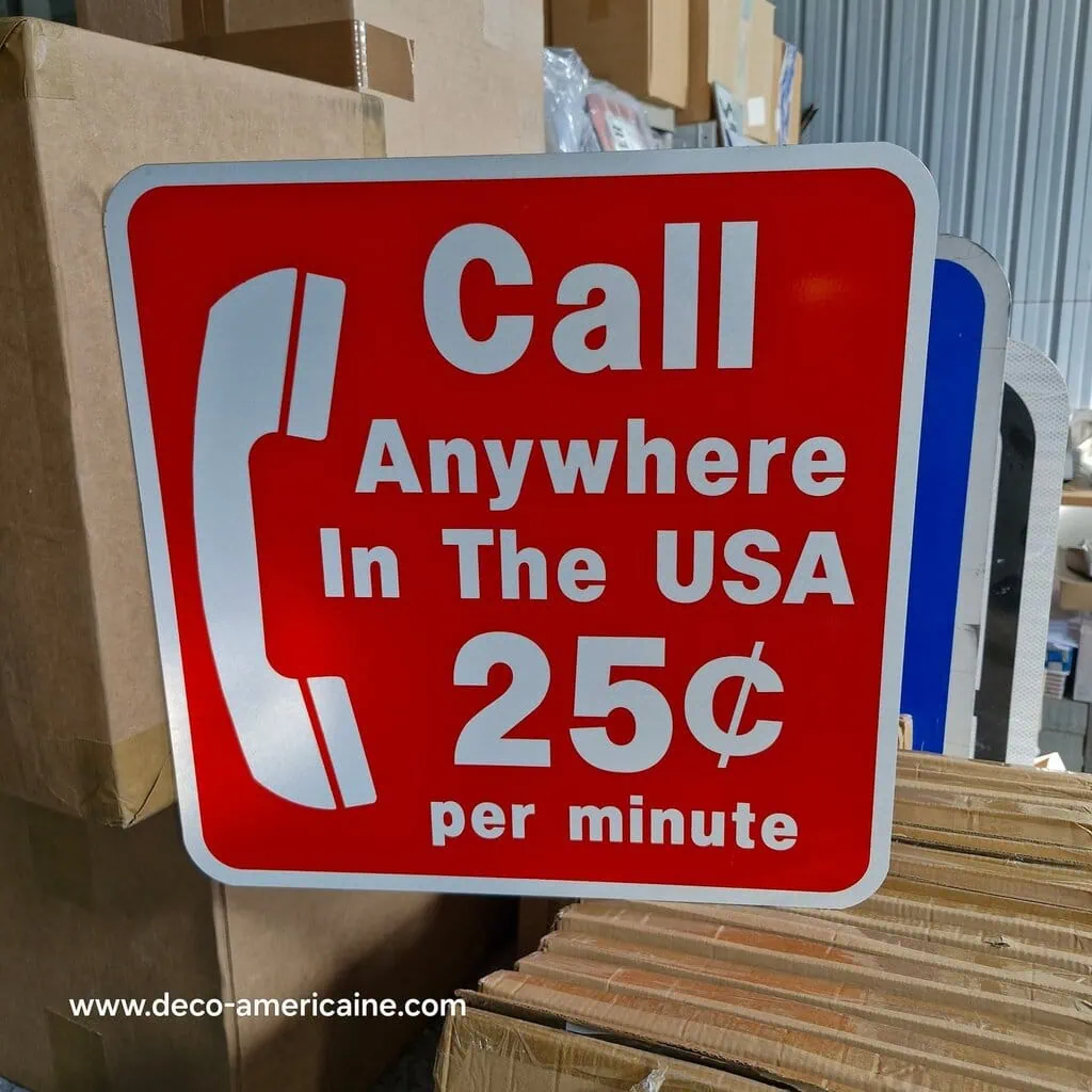 panneau de signalisation de restaurant et magasin authentique / goodies phone inside