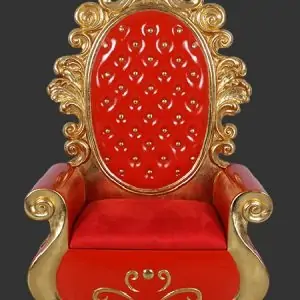 trone du pere noel rouge et or santa claus