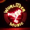Enseigne lumineuse  néon  siglée Wurlitzer Music