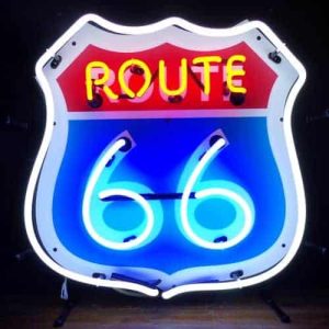 Enseigne lumineuse  néon  siglée Route 66