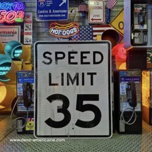 speed limit 35 mph 76x61cm panneau routier américain